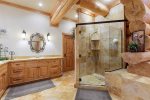 Separate shower & tub in this spacious attached bath 